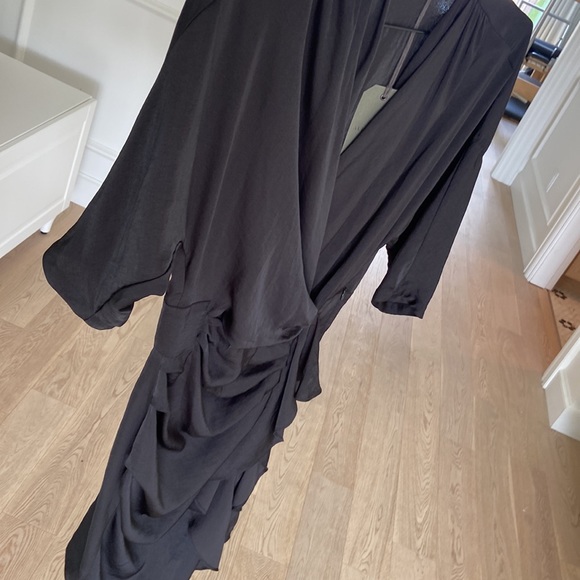 Allsaints brand new with tags on it black wrap dress with side zipper - Picture 11 of 14